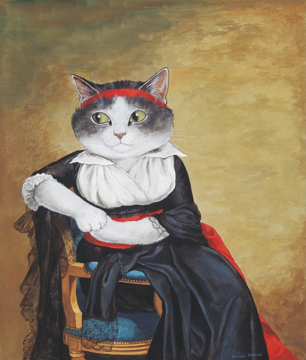 Illustration fra Cats Galore! Et kompendium over kultiverede katte (udg. 2015) af Susan Herbert