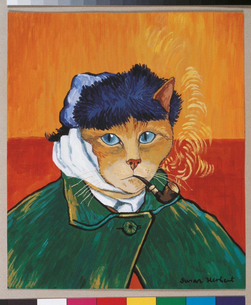 Illustration fra Cats Galore! Et kompendium over kultiverede katte (udg. 2015) af Susan Herbert