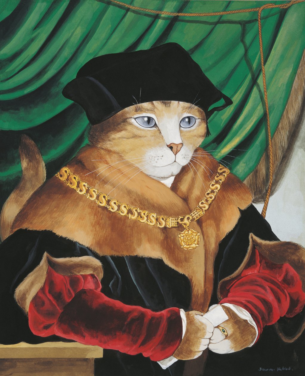 Illustration fra Cats Galore! Et kompendium over kultiverede katte (udg. 2015) af Susan Herbert