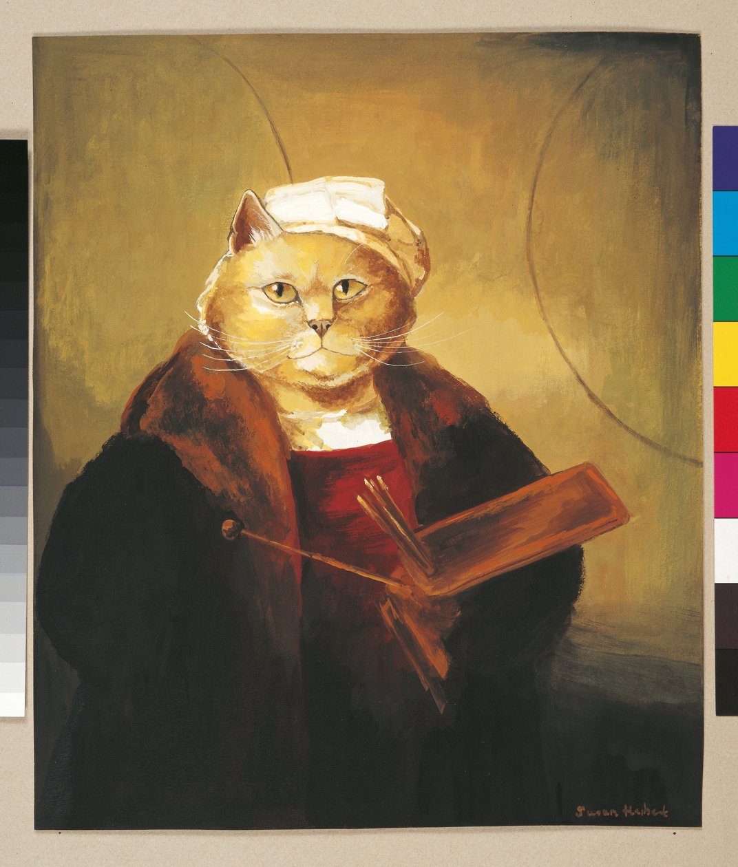 Illustration fra Cats Galore! Et kompendium over kultiverede katte (udg. 2015) af Susan Herbert