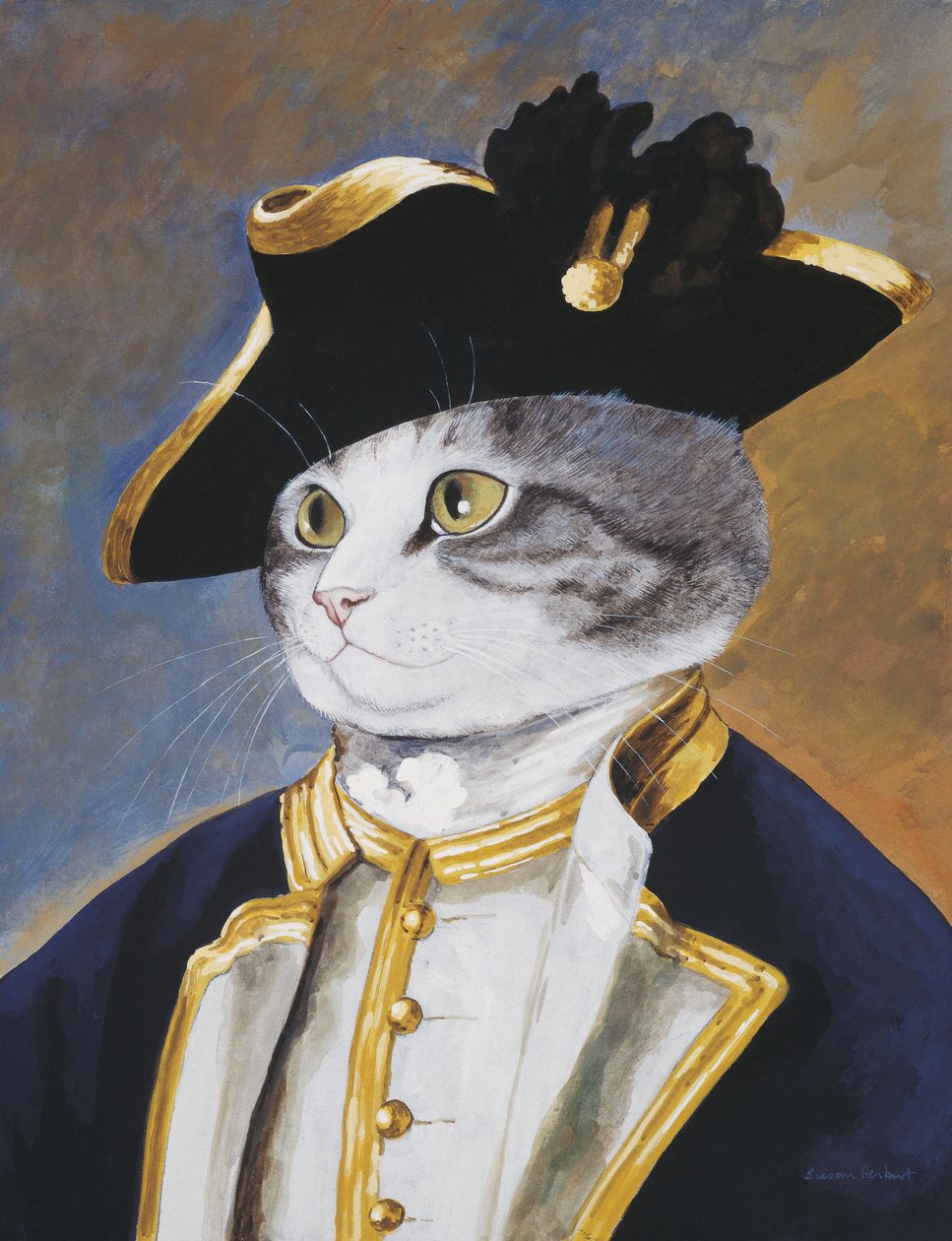 Illustration fra Cats Galore! Et kompendium over kultiverede katte (udg. 2015) af Susan Herbert