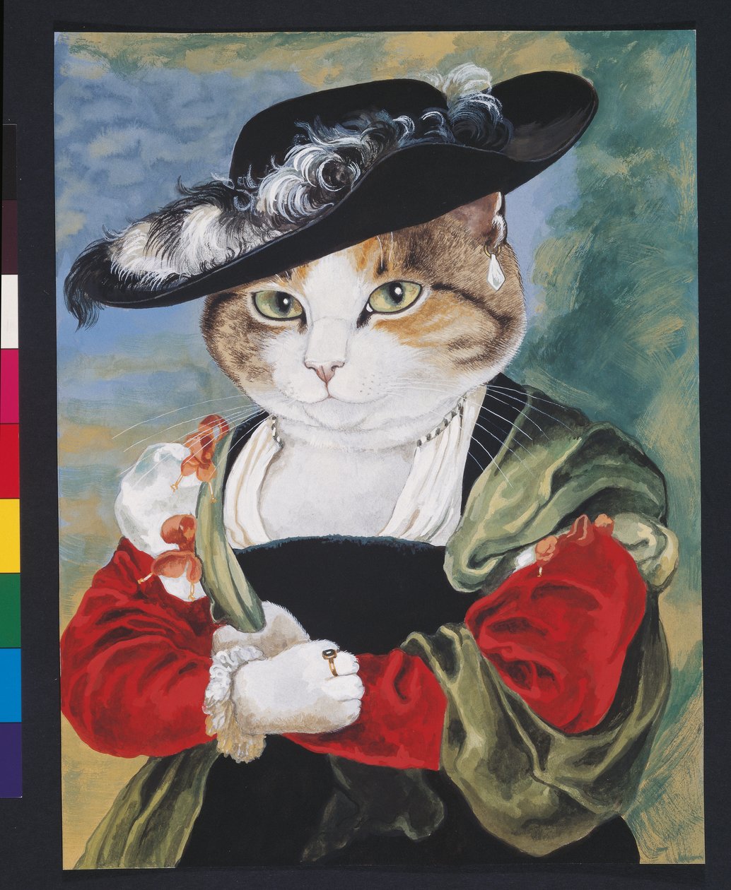 Illustration fra Cats Galore! Et kompendium over kultiverede katte (udg. 2015) af Susan Herbert