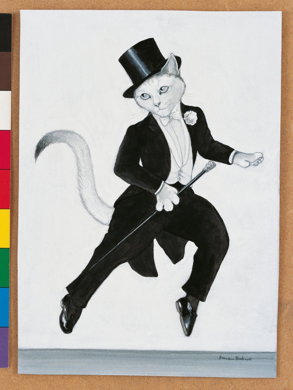 Illustration fra Cats Galore! Et kompendium over kultiverede katte (udg. 2015) af Susan Herbert