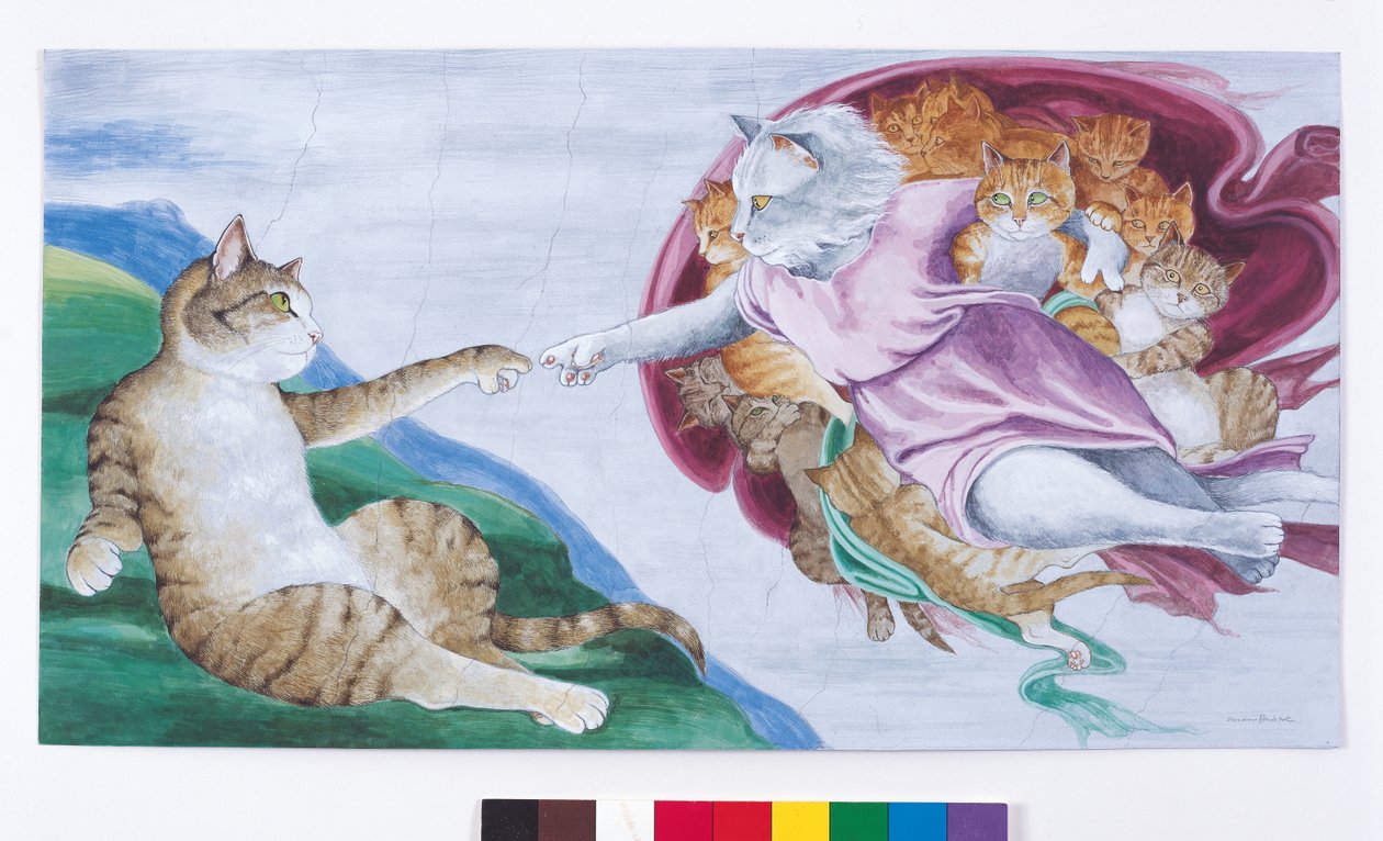 Illustration fra Cats Galore! Et kompendium over kultiverede katte (udg. 2015) af Susan Herbert