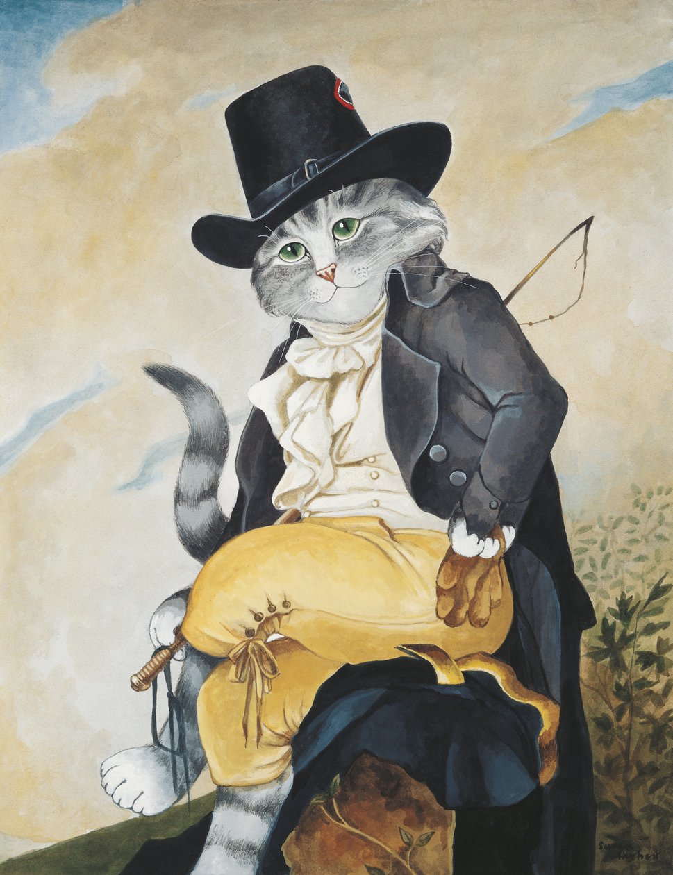 Illustration fra Cats Galore! Et kompendium over kultiverede katte (udg. 2015) af Susan Herbert