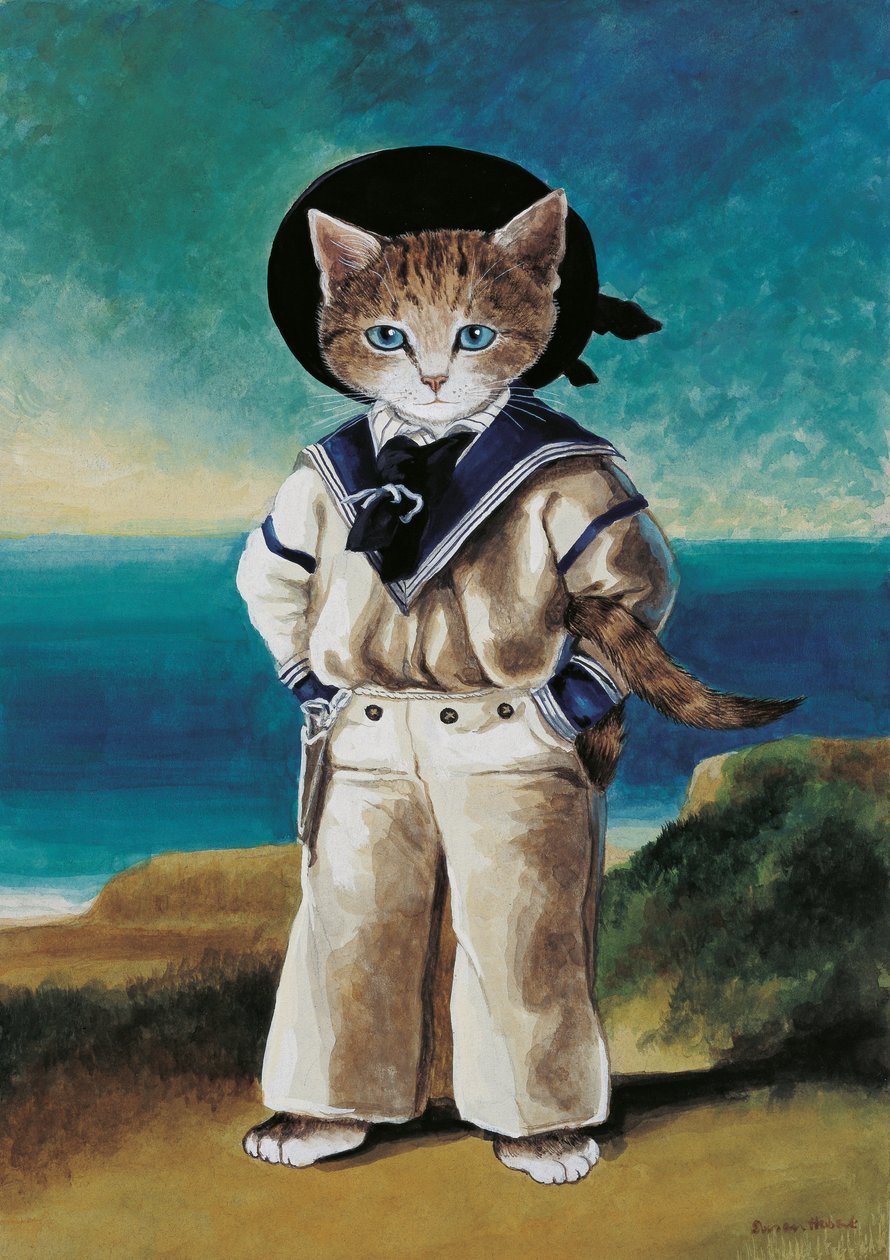 Illustration fra Cats Galore! Et kompendium over kultiverede katte (udg. 2015) af Susan Herbert