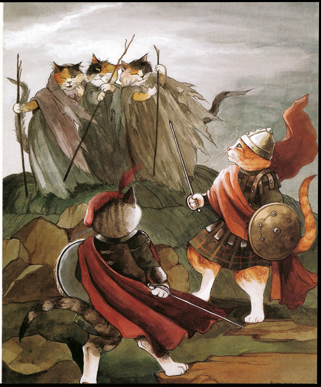 Illustration fra Shakespeare Cats (udgivet 1996) af Susan Herbert