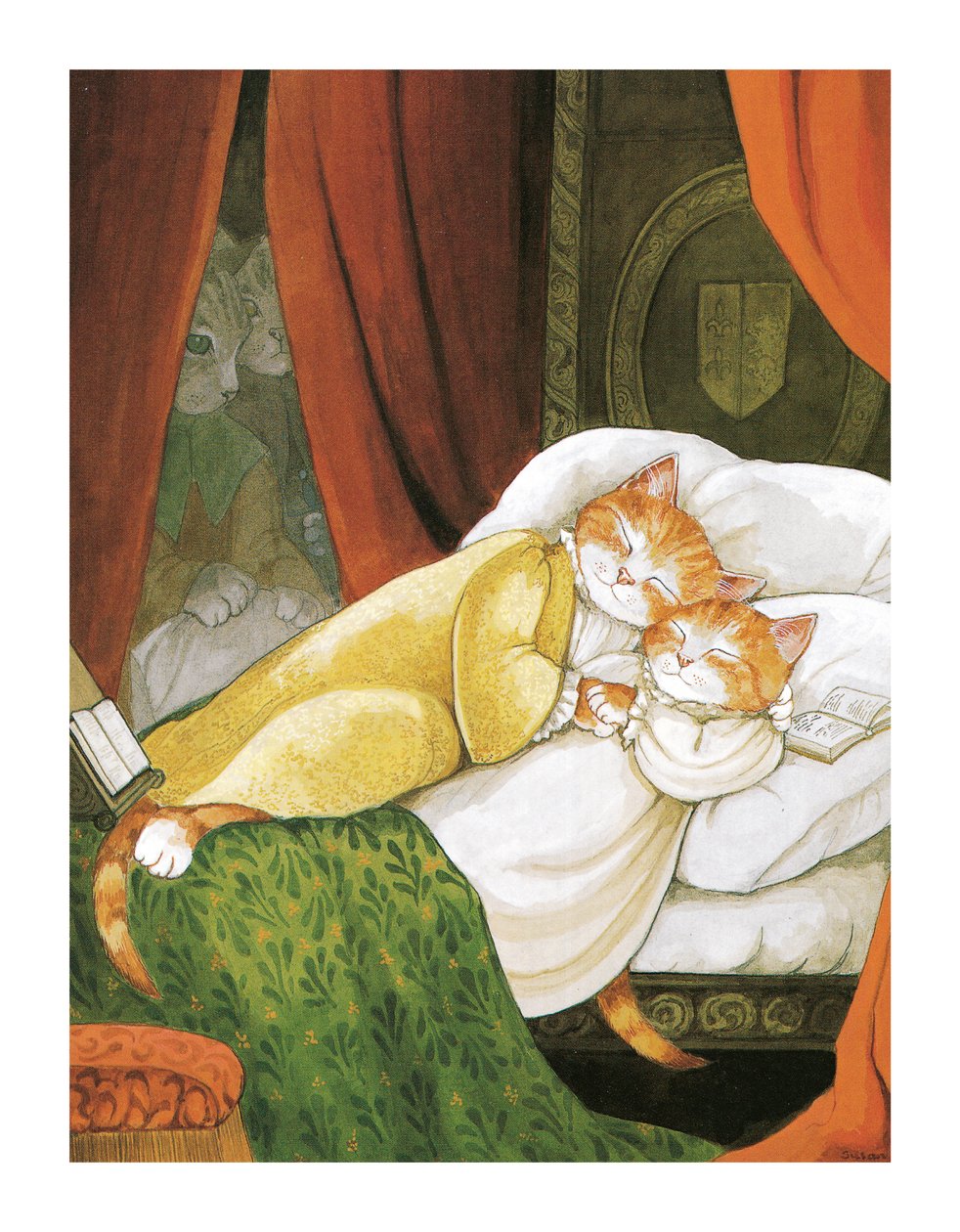 Illustration fra Shakespeare Cats: Plakatbog (udgivet 2016) af Susan Herbert