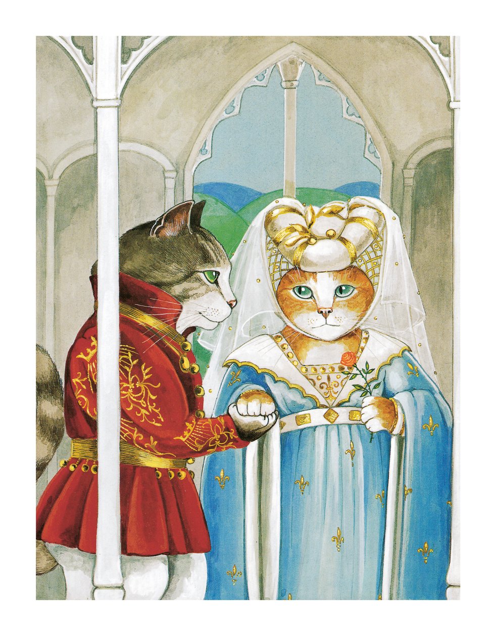 Illustration fra Shakespeare Cats: Plakatbog (udgivet 2016) af Susan Herbert
