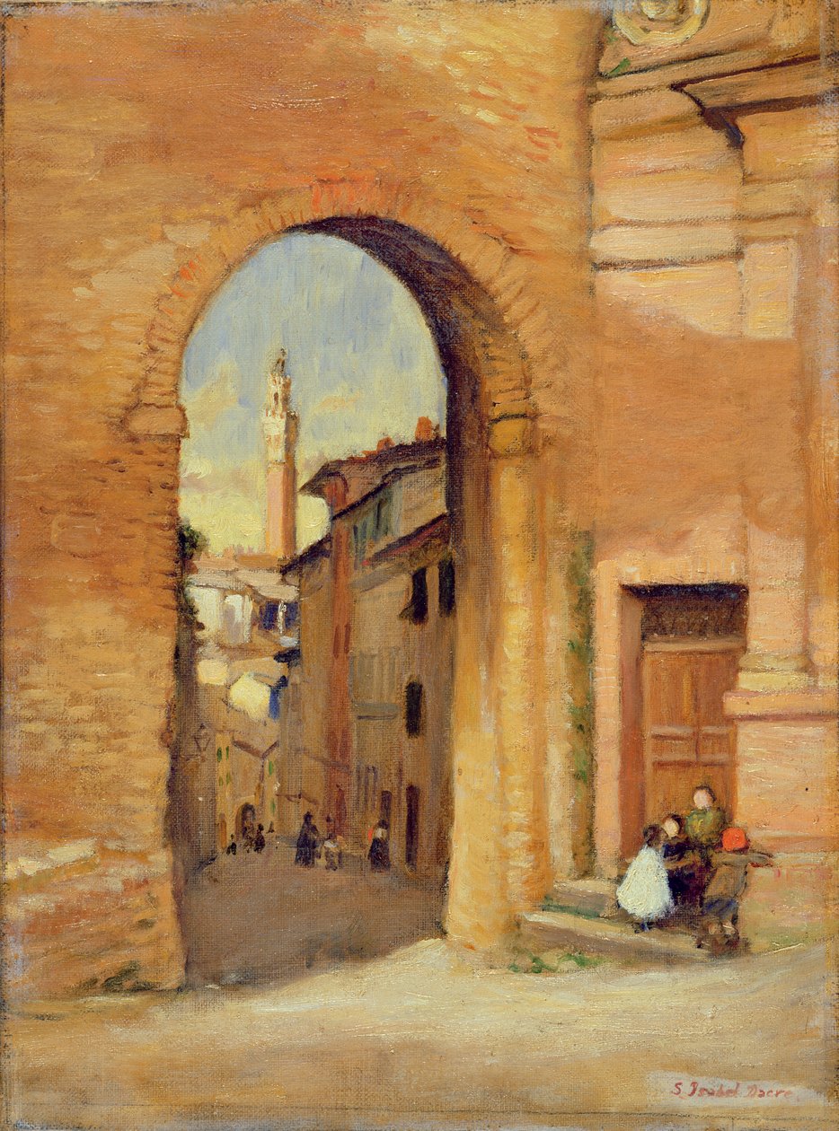Gateway at Siena (olie på lærred) af Susan Isabel Dacre