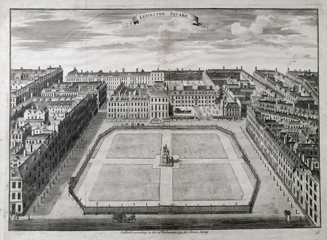 Luftfoto af Leicester Square, 1754 af Sutton Nicholls