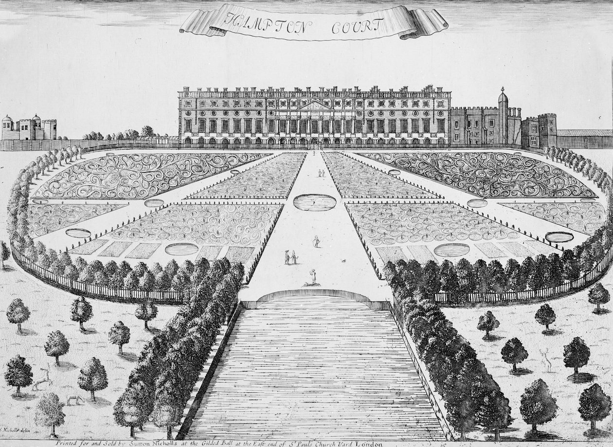Hampton Court East Front, ca. 1830 af Sutton Nicholls