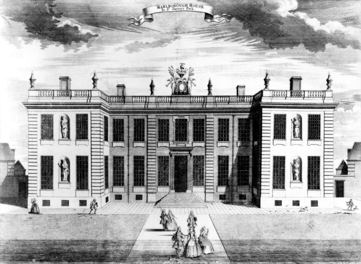 Udsigt over Marlborough House i Pall Mall, Westminster, 1741 af Sutton Nicholls