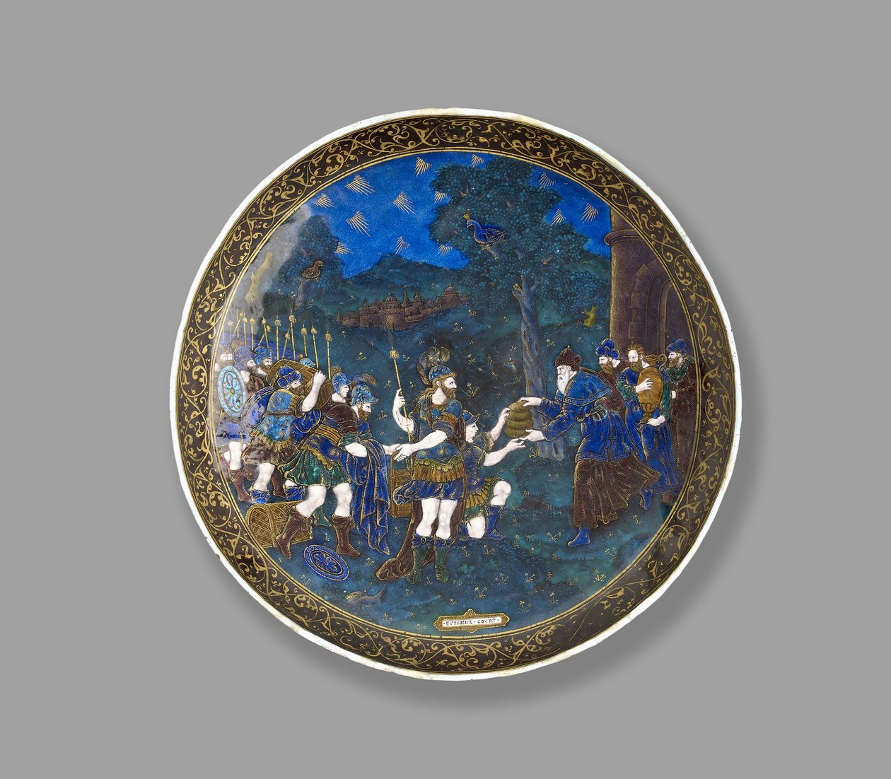 Bæger: Abraham og Melkisedek, ca. 1600 (farvede emaljer med metalfolier og forgyldning) af Suzanne de Court