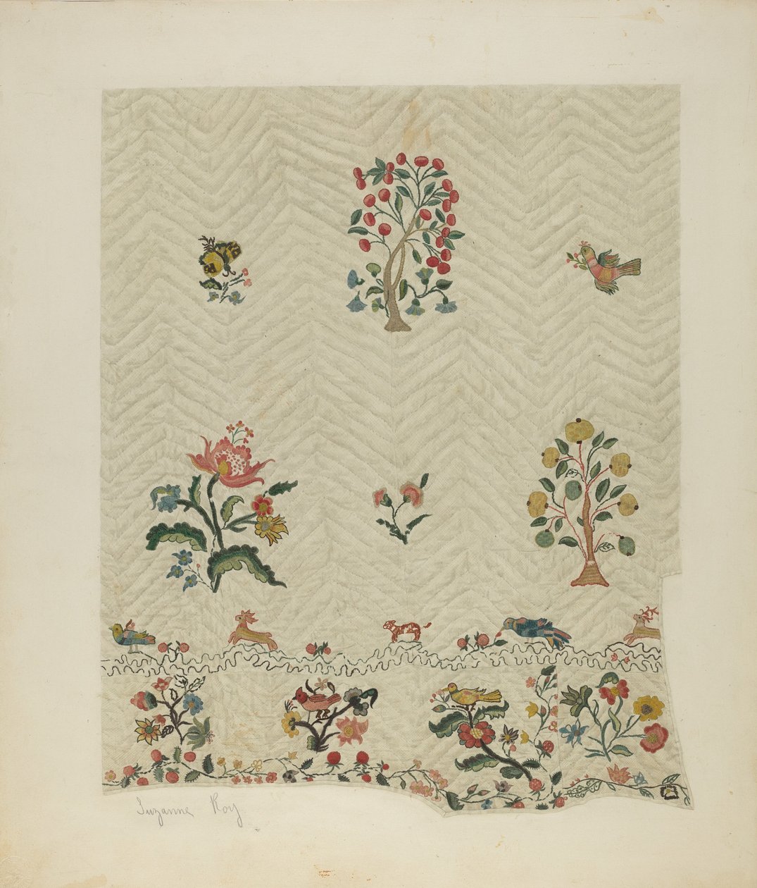 Sengetæppe, ca. 1941. af Suzanne Roy