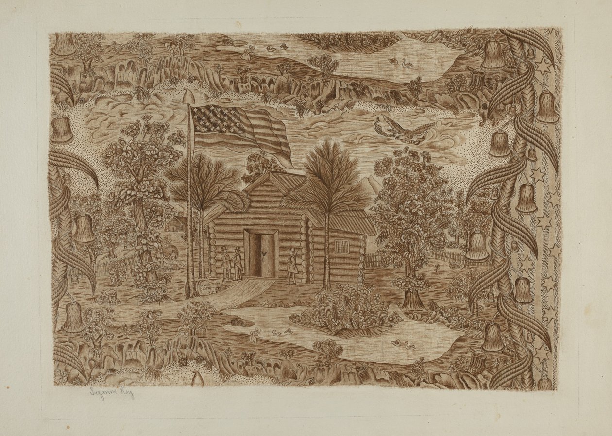 Historisk trykt tekstil, ca. 1940. af Suzanne Roy