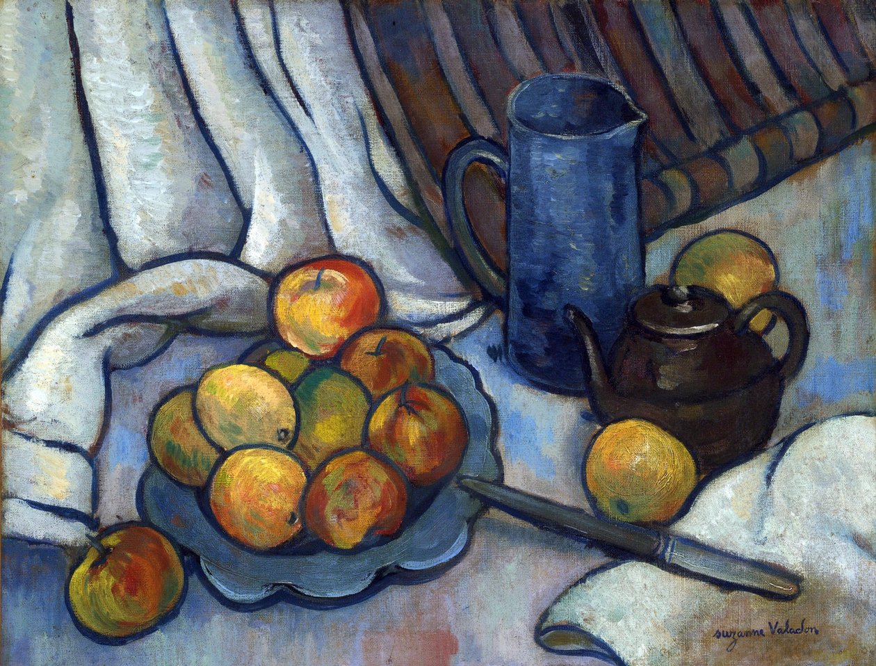 Æbler, tekande og kande - Peinture de Suzanne Valadon (1865-1938), ca 1919 - Olie på lærred, 50,4x65,4 - Privat samling af Suzanne Valadon