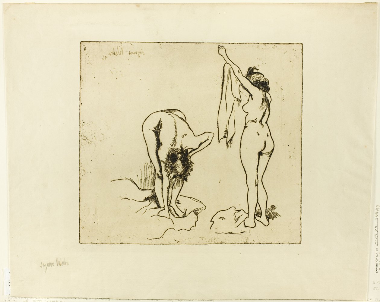 To kvinder, der tørrer sig af Suzanne Valadon