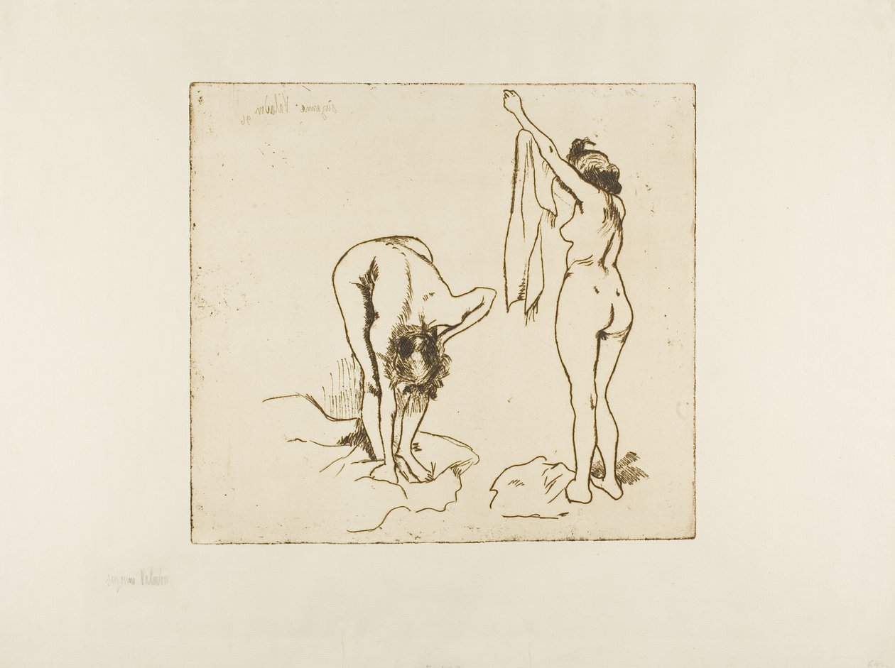 To kvinder, der tørrer sig af Suzanne Valadon