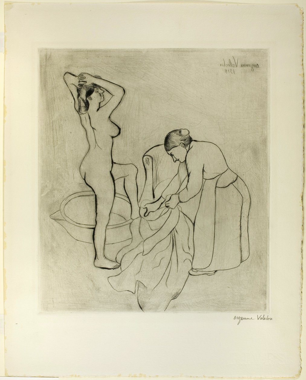 Kvinde med store bryster og gammel kvinde af Suzanne Valadon