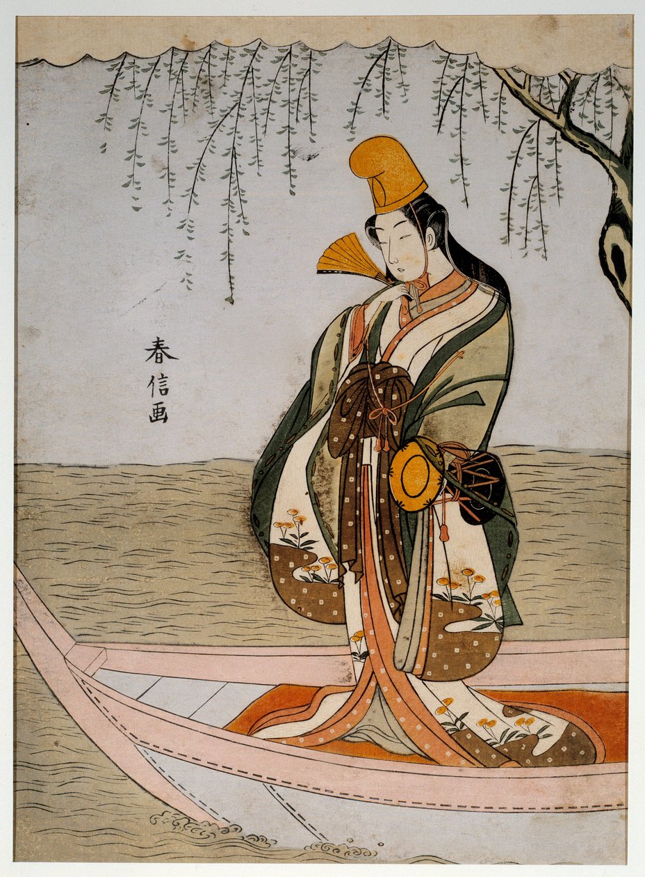 Asanumas båd. Japansk tryk af Suzuki Harunobu af Suzuki Harunobu
