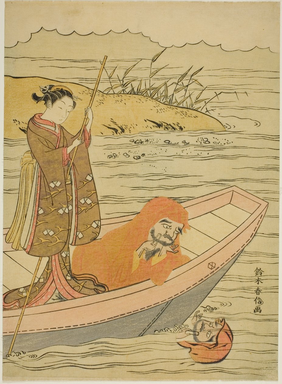 Daruma kigger på sit spejlbillede af Suzuki Harunobu