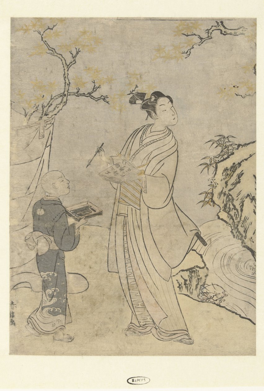 At skrive et digt af Suzuki Harunobu