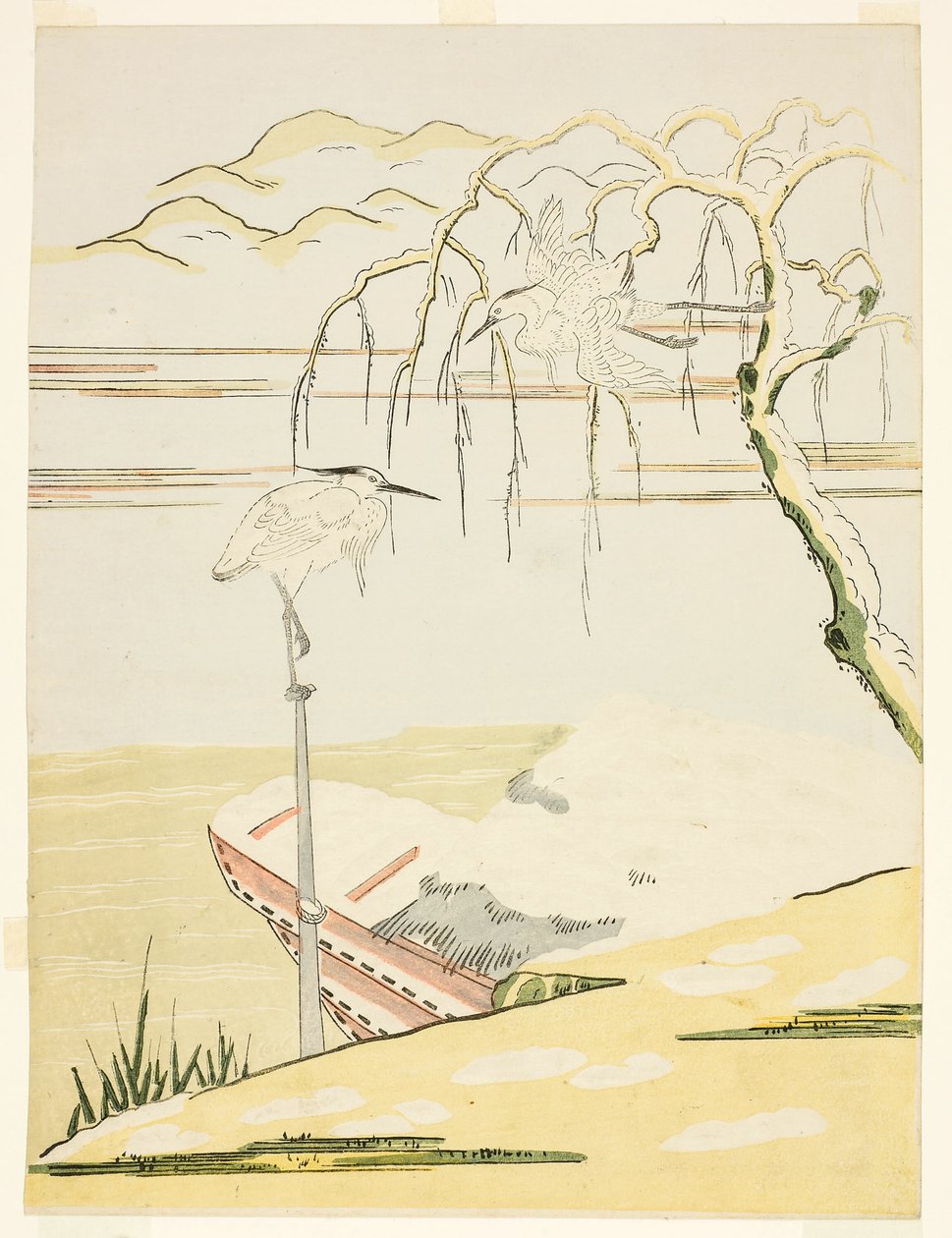 Egrets i sneen af Suzuki Harunobu
