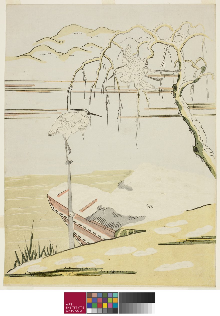 Egrets in the Snow, c.1768 af Suzuki Harunobu