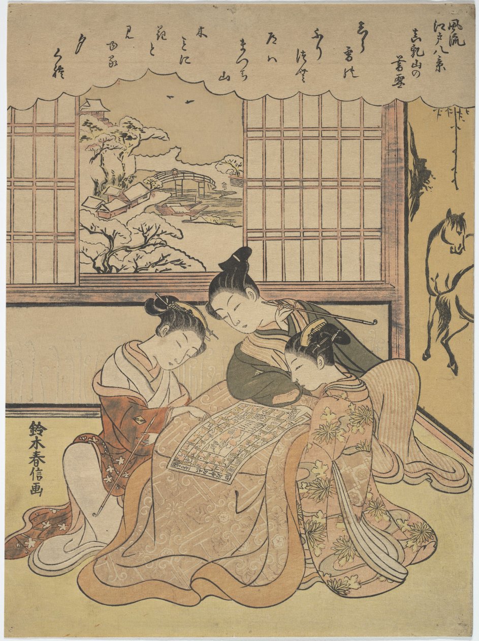 Aftensne på Matsuchi-højen, fra serien Otte moderne udsigter over Edo (Furyu Edo hakkei) af Suzuki Harunobu