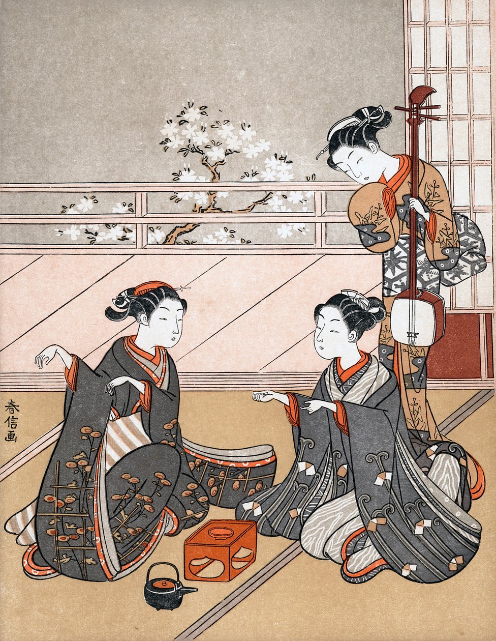Girls Playing the Game of Ken, c1745-1770. af Suzuki Harunobu