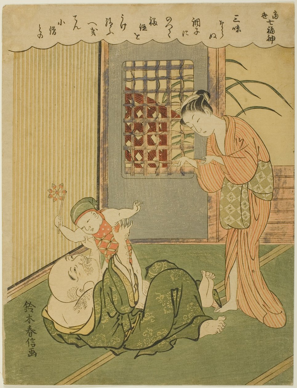 Hotei, fra serien "Seven Gods of Good Luck in Modern Life (Tosei Shichi-fukujin)" af Suzuki Harunobu