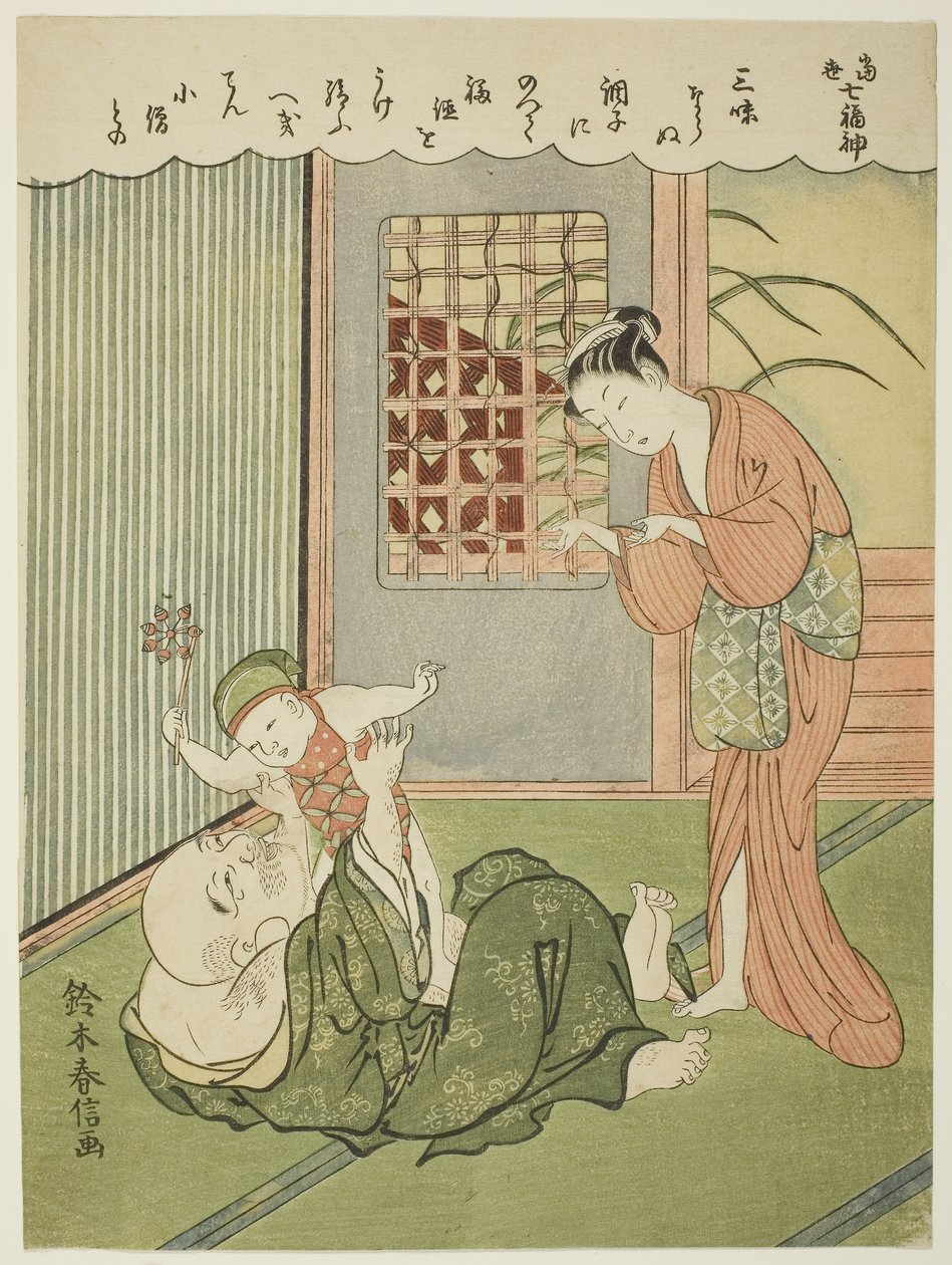 Hotei, fra serien "De syv lykkebringende guder i det moderne liv (Ukiyo shichi fukujin)" af Suzuki Harunobu