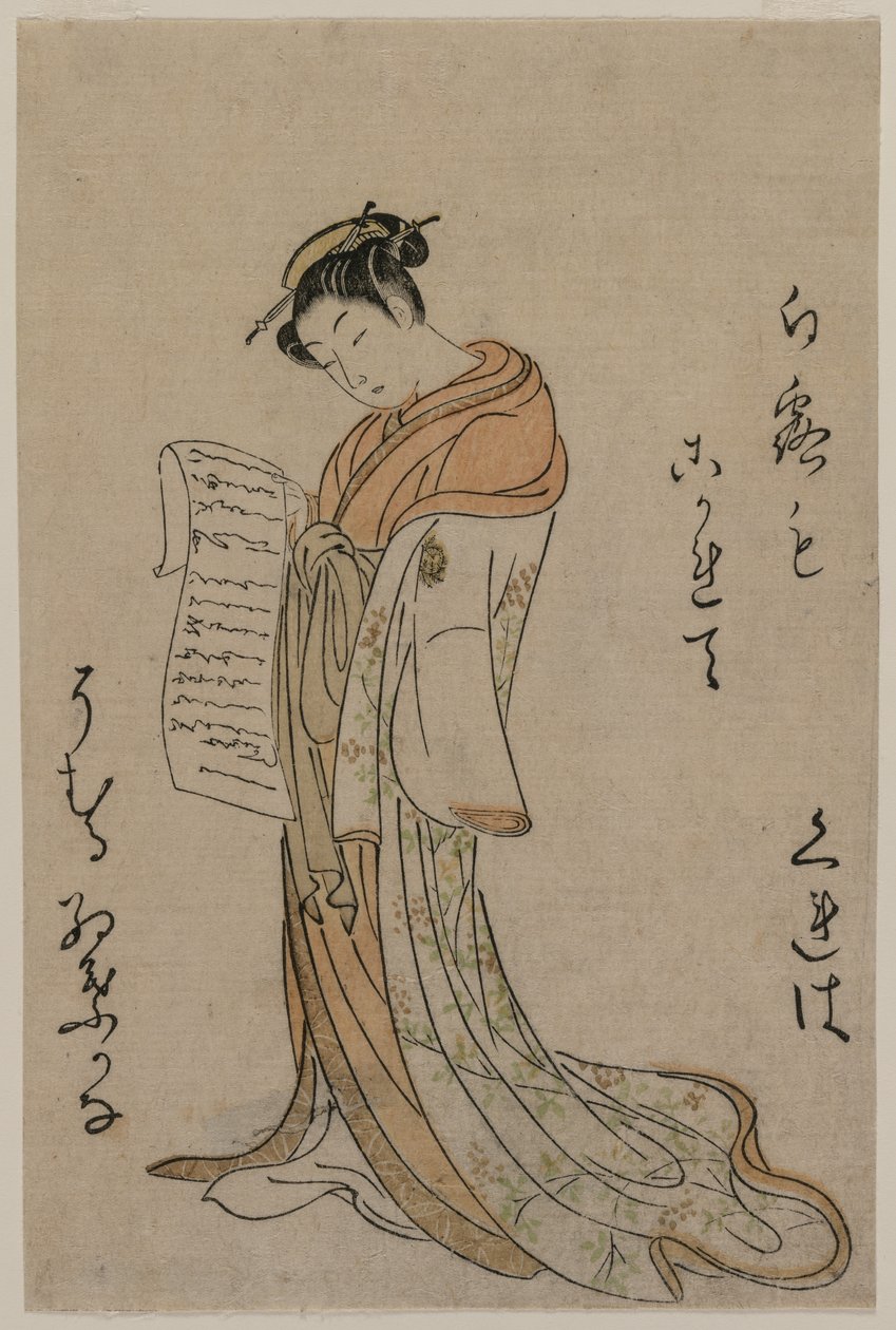 Kureha fra Gakuiseya fra Selection of Beautys from the Pleasure Quarters af Suzuki Harunobu