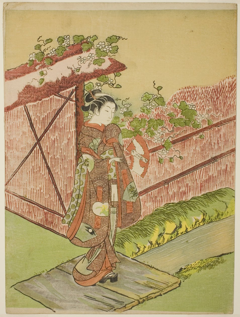 Meeting her Lover (parodi på Yugao-kapitlet i "Tale of Genji") af Suzuki Harunobu