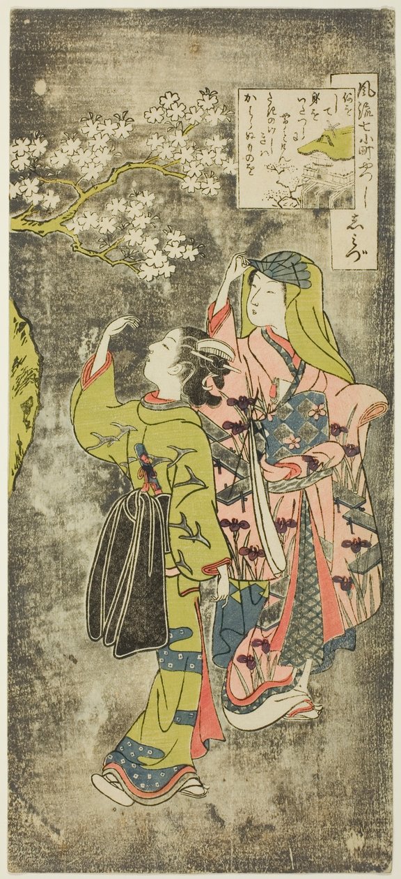 Ono no Komachi af Te Wate r Fall (Shimizu), fra Te Series Te Seven Facio be a Spects of Komachi (Furu Yatsu City 7 Komachi) af Suzuki Harunobu
