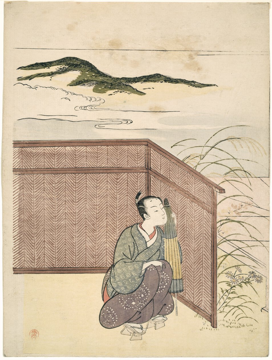 Parodi på Kawachi-goe fra "Tales of Ise", 1765 af Suzuki Harunobu