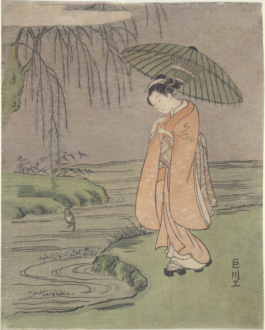 Parodi på Ono no Tofu af Suzuki Harunobu