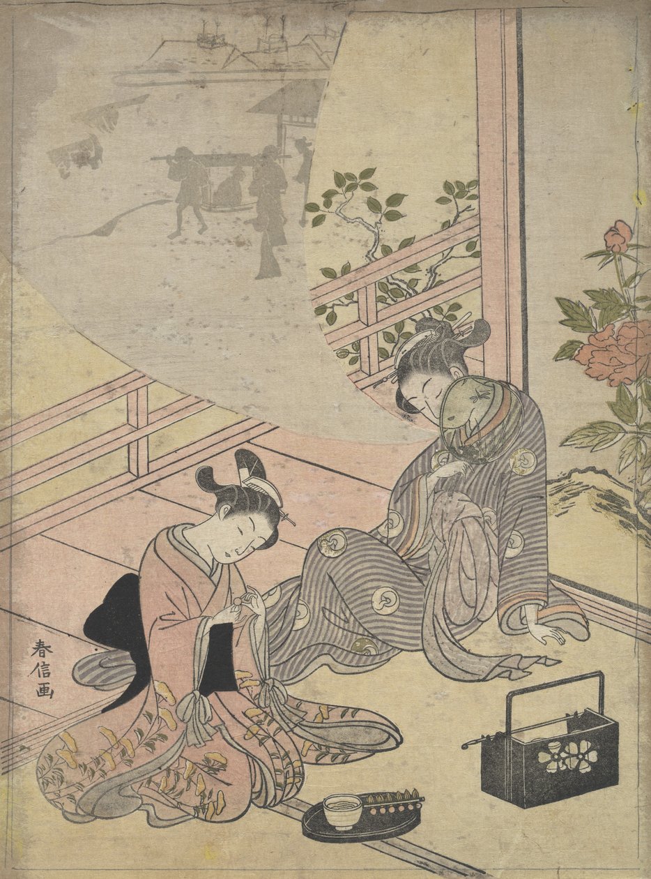 Parodi på fortællingen om den unge mand Lu: Courtesan Dreaming, 1700-tallet., 1700-tallet. af Suzuki Harunobu
