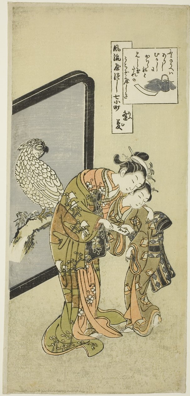 Papegøje Komachi (Omu Komachi), fra serien The Seven Fashionable Aspects of Komachi (Furyu yatsushi nana Komachi) af Suzuki Harunobu