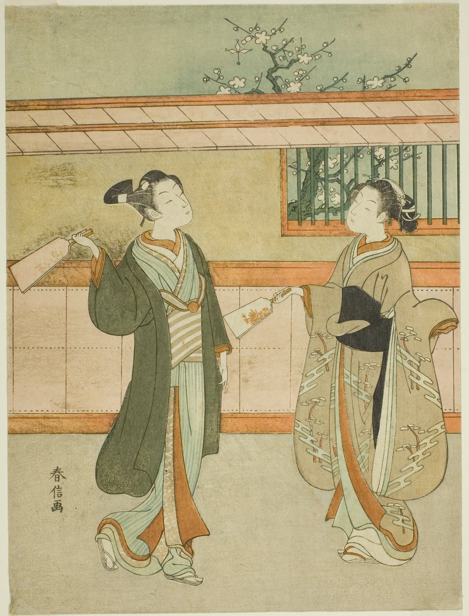 Spiller Battledore og Shuttlecock af Suzuki Harunobu