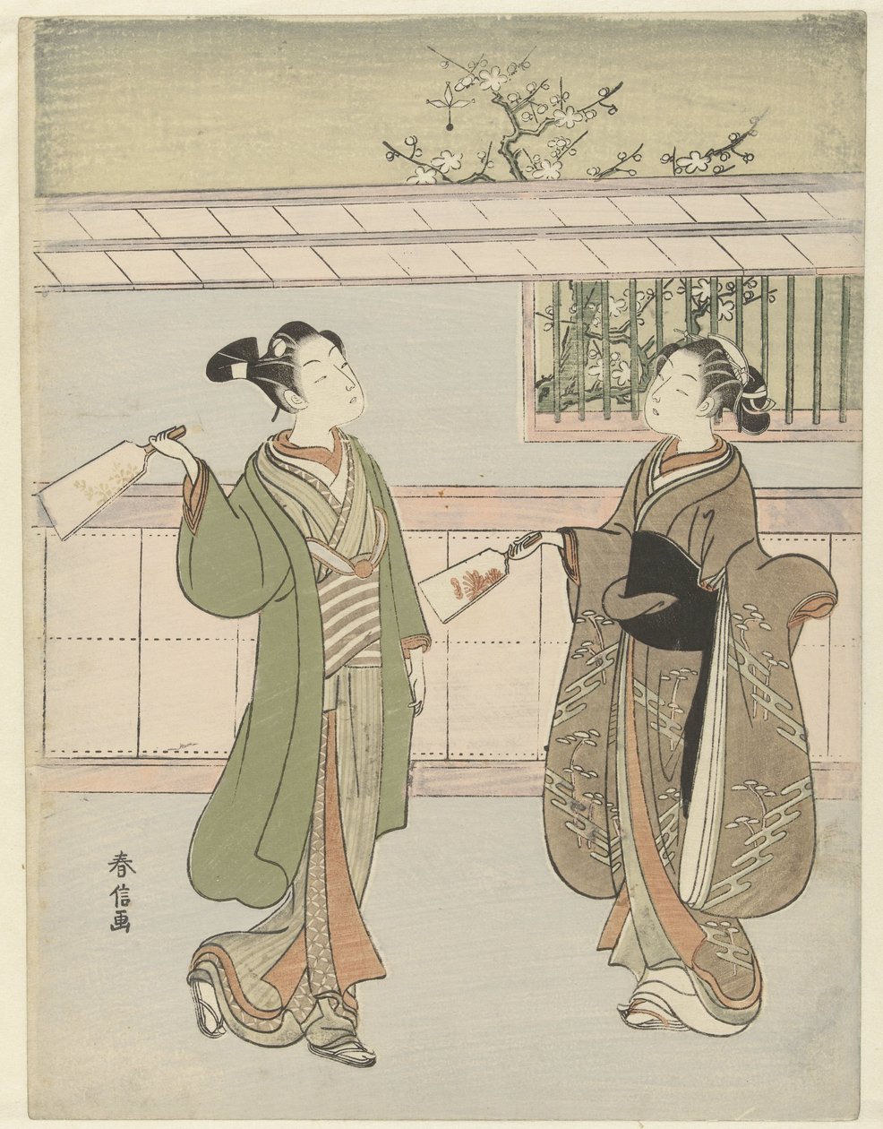 spiller fjerbold af Suzuki Harunobu