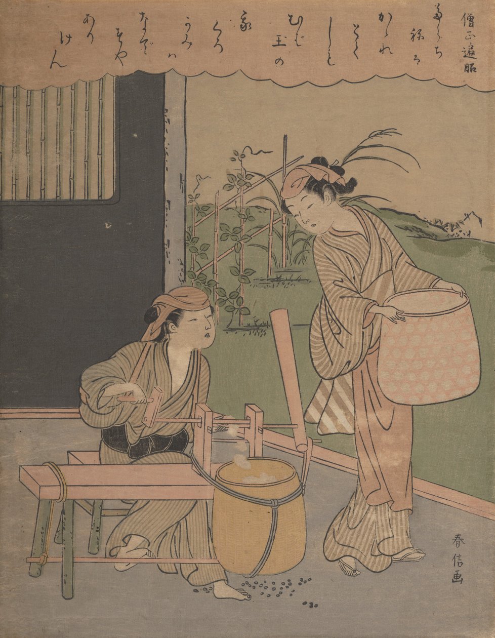 Digt af Henjo Sojo, ca. 1766., ca. 1766. af Suzuki Harunobu