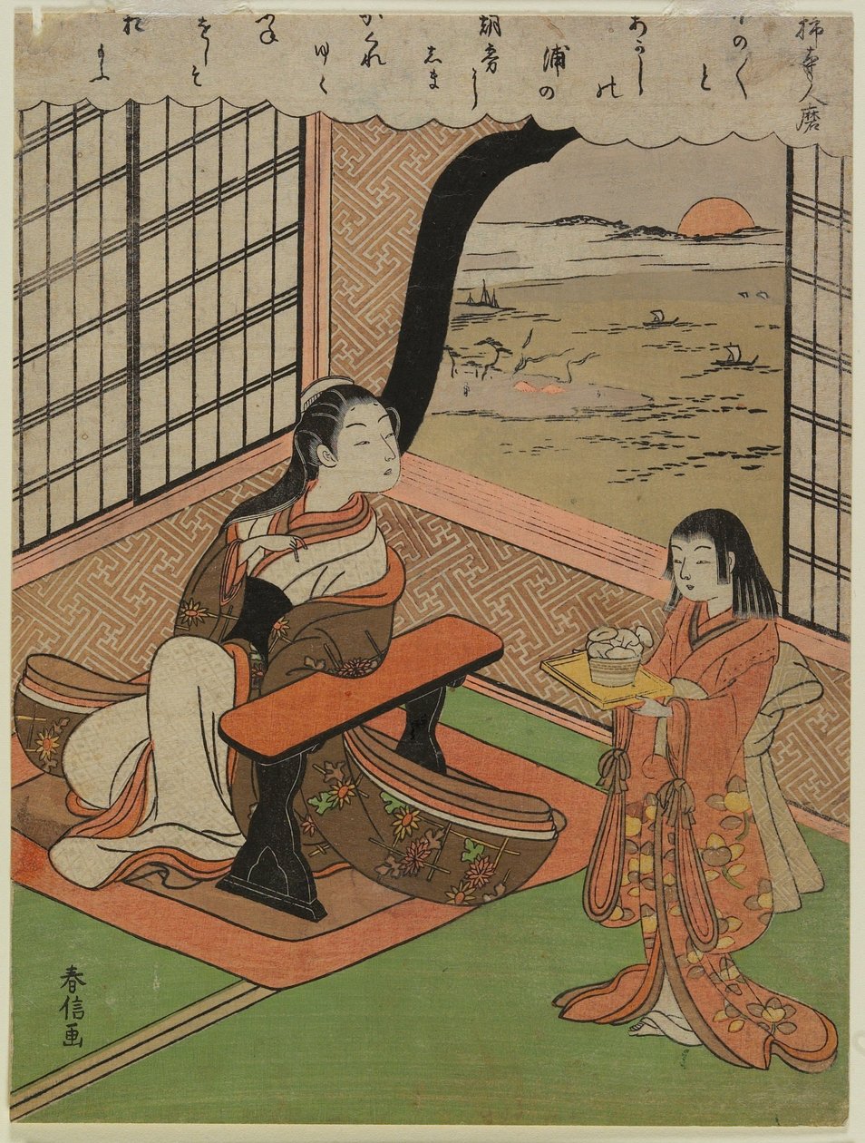Digt af Kakinomoto Hitomaro af Suzuki Harunobu