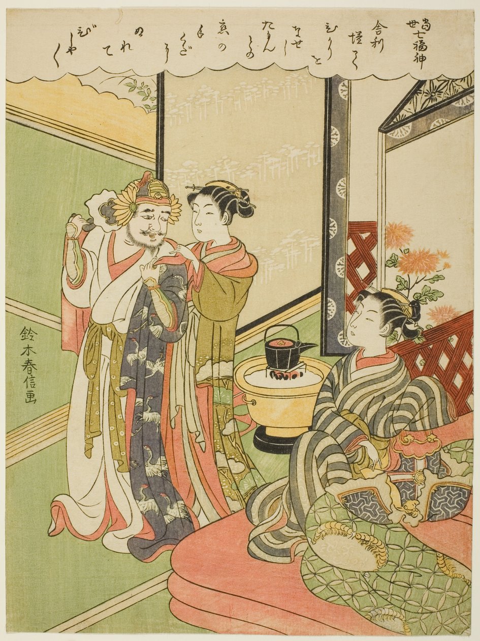 Tamonten, fra serien "The Seven Gods of Good Luck in Modern Life (Tosei Shichi Fukujin)" af Suzuki Harunobu