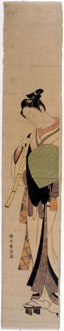 Te Korte-san Hinatsuru. Tryk af Harunobu Suzuki (1724/25-1770). af Suzuki Harunobu