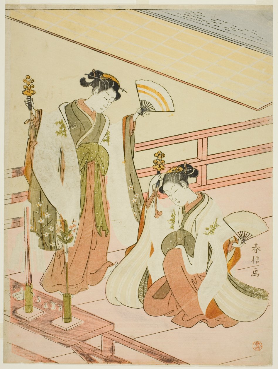 Helligdomspøernes dans Ohatsu og Onami af Suzuki Harunobu
