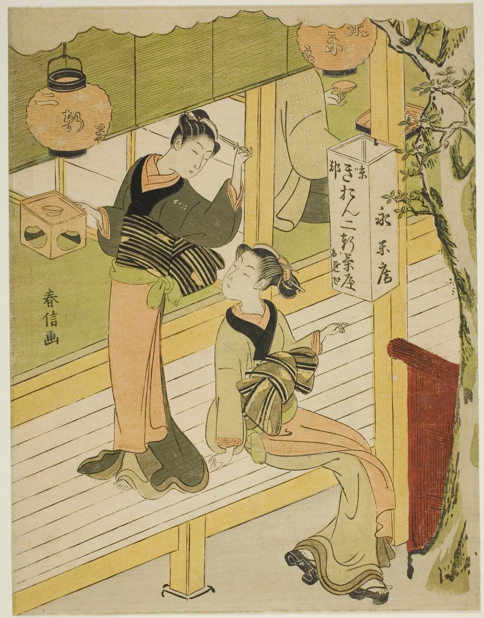 Eiraku-an tehuset i Kyoto af Suzuki Harunobu