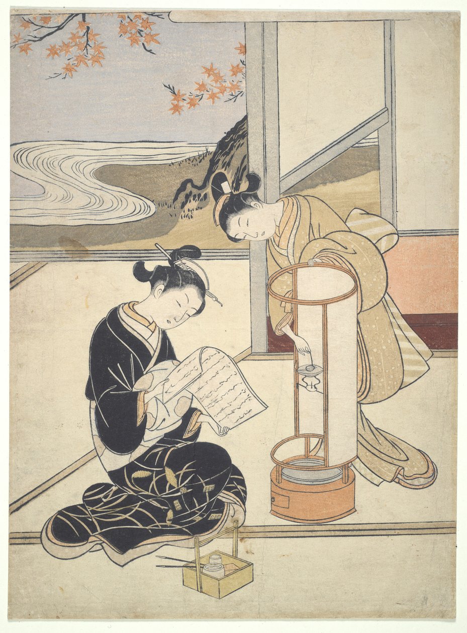 Te Eva Ning G Gow Of Andon: Zashiki Hakkei af Suzuki Harunobu