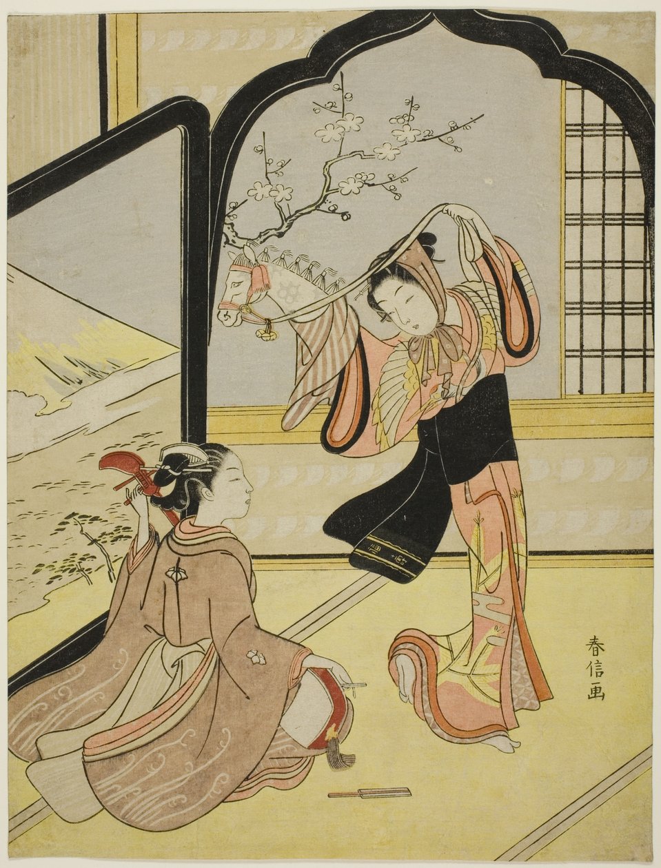 Harugoma-dansen af Suzuki Harunobu